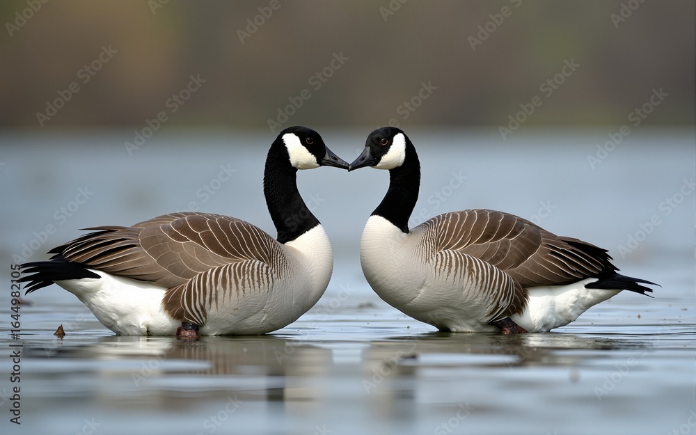 Obraz premium Two gray wild goose. High quality