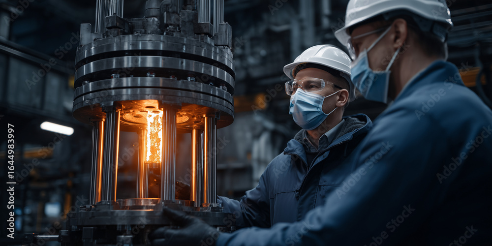 Obraz premium Nuclear fusion research breakthrough laboratory setting scientific innovation clean energy future technical perspective