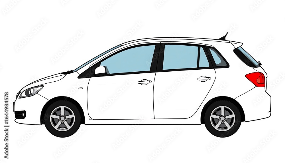 White car side view White car side view