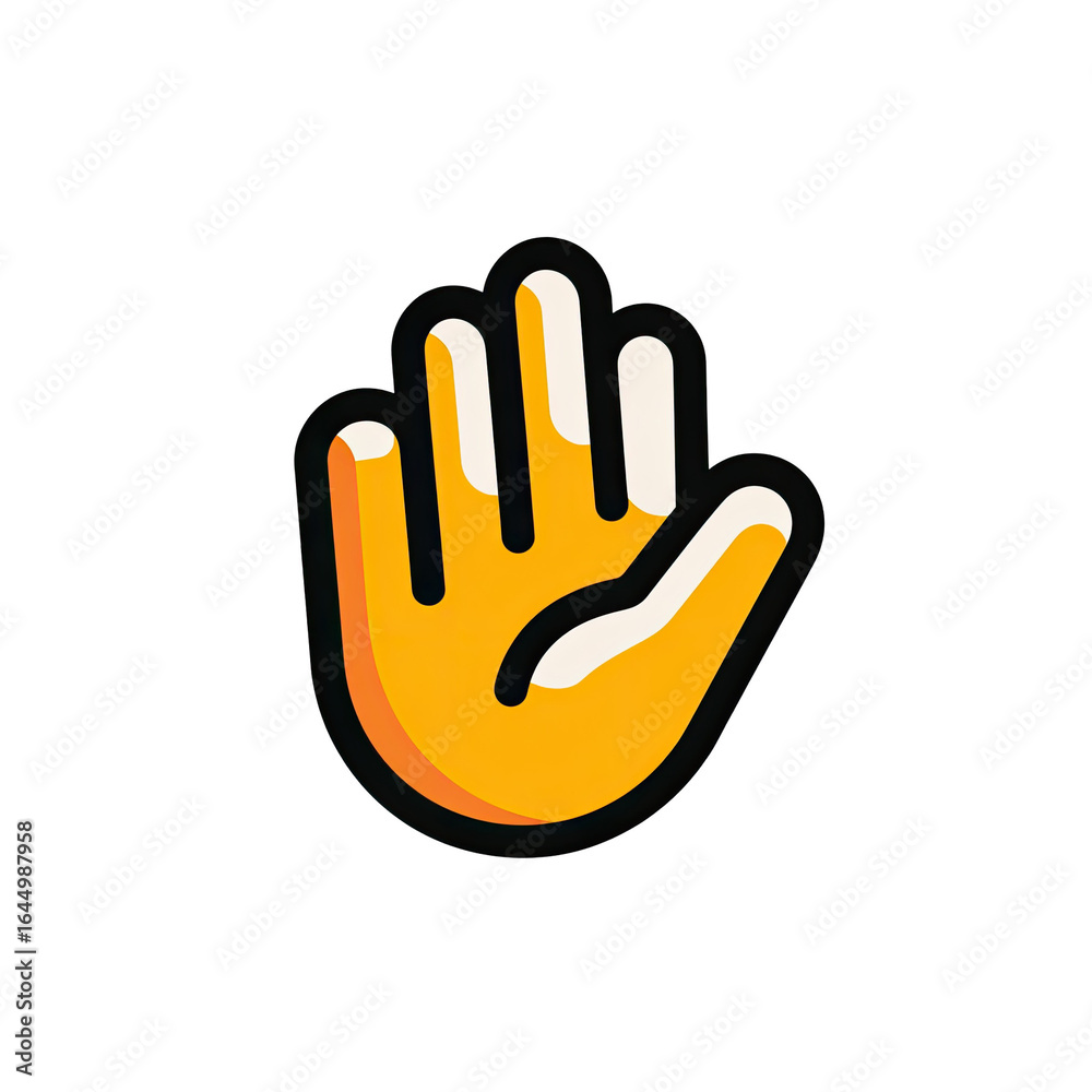 Obraz premium A stylized, cartoon hand raised in a gesture