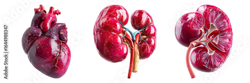 Anatomical Model Depictions of Human Heart and Kidney Organs