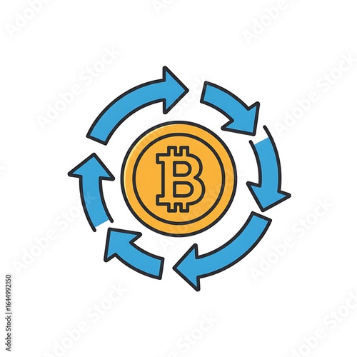 Bitcoin Transaction and Exchange Cycle Icon