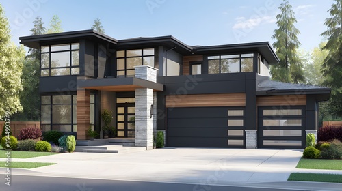 Modern house exterior with contemporary design.
