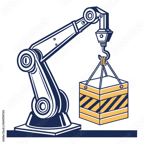 Industrial robotic arm with a cargo box