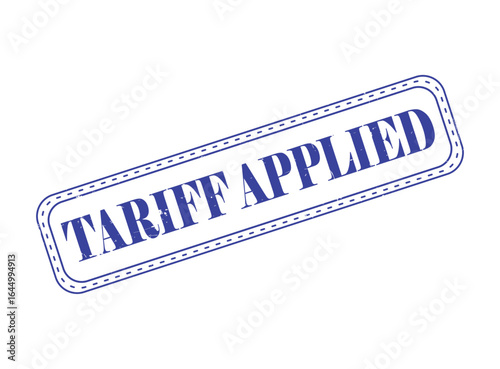 Tariff Applied Rubber Stamp Seal with an Outline