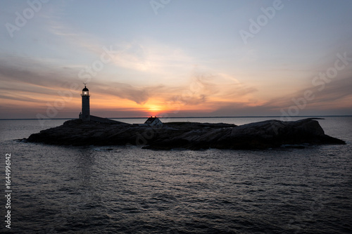 Wallpaper Mural Aerial view of New England Lighthouse on rocks Torontodigital.ca