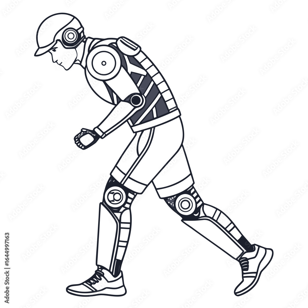 Fototapeta premium Sports technology and human enhancement concept