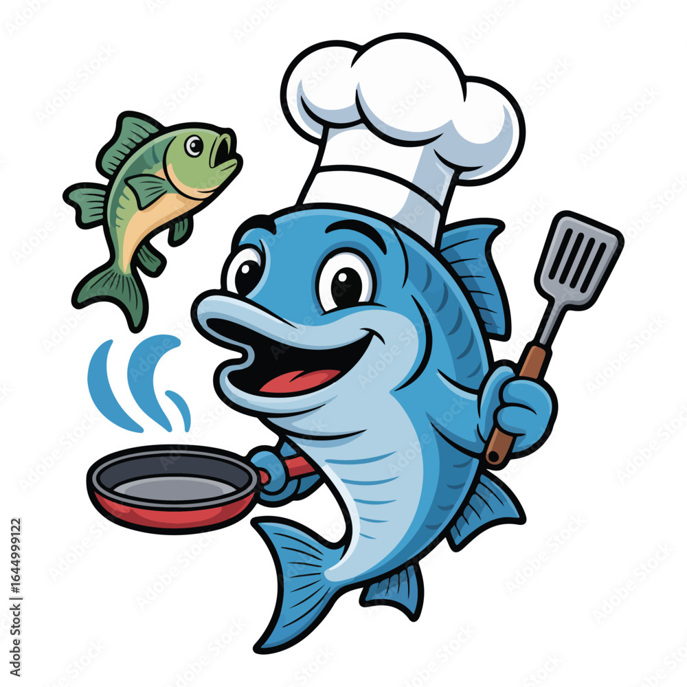 Fototapeta premium Catfish Funny cartoon vector art