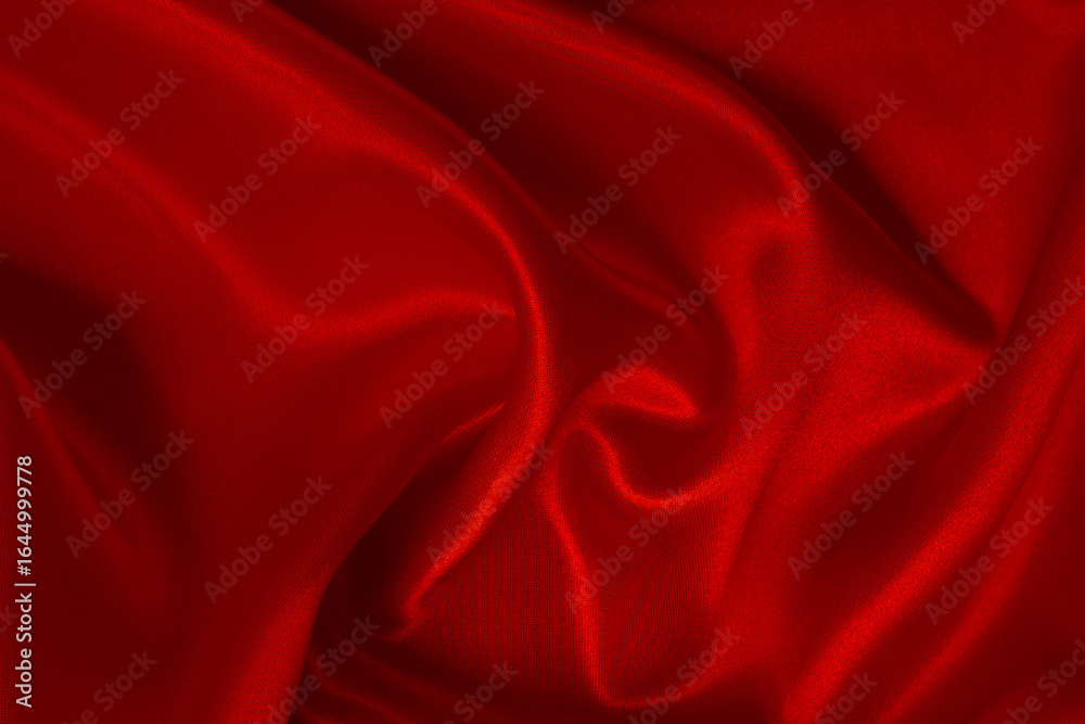 Obraz premium Dark red fabric texture background, detail of silk or linen pattern.