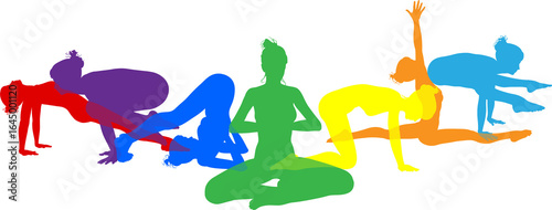 Yoga Pilates Poses Women Si...