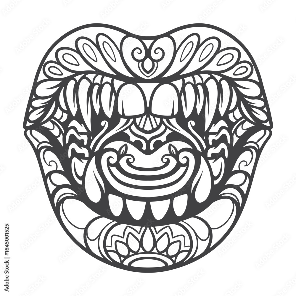 Obraz premium dracula mouth mandala arts isolated on white background