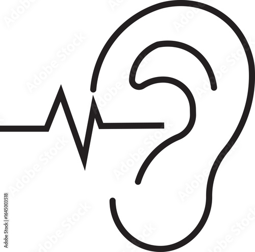 Vector illustration of an ear hearing test icon