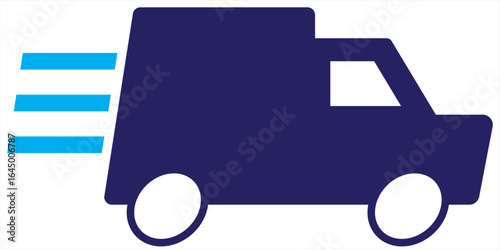 Vector illustration of a fast delivery truck icon