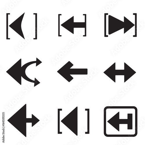 Free Download Collection of black and white arrow icons and symbols for navigation and directional design - GFXLoad