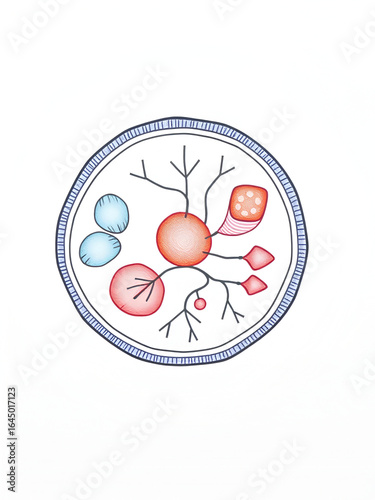 Stem cell diagram on white background