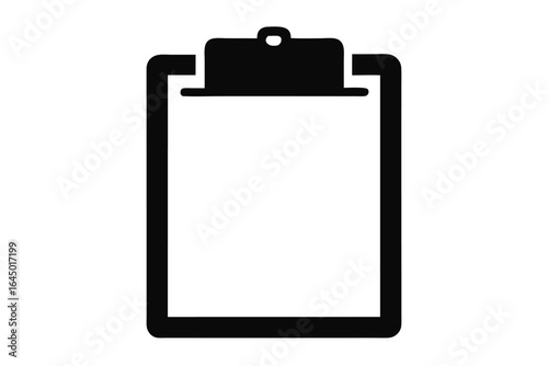Simple clipboard icon showing black outline and a clean presentation on a white background