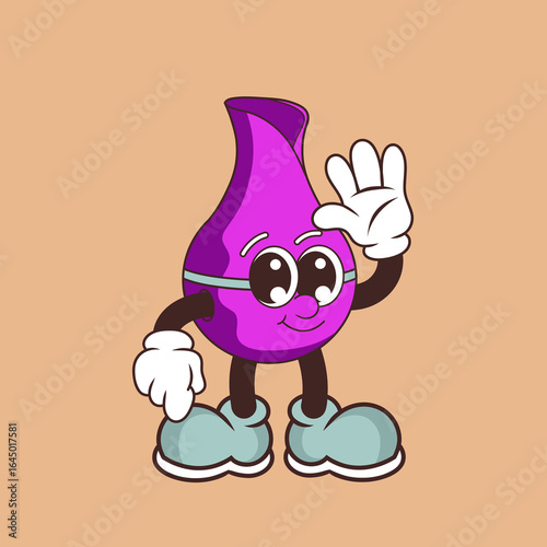 Retro character design of friendly humidifier