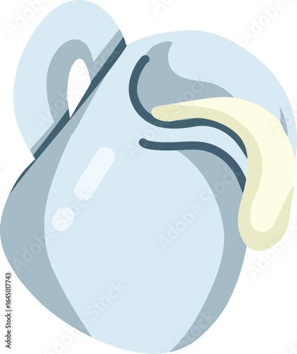 Cartoon Milk Pitcher with Creamy Pour