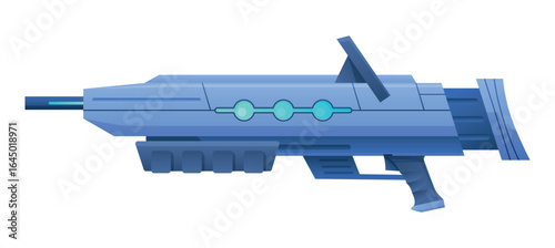 Illustration of a futuristic laser rifle demonstrating innovation in science, suitable for science fiction projects.