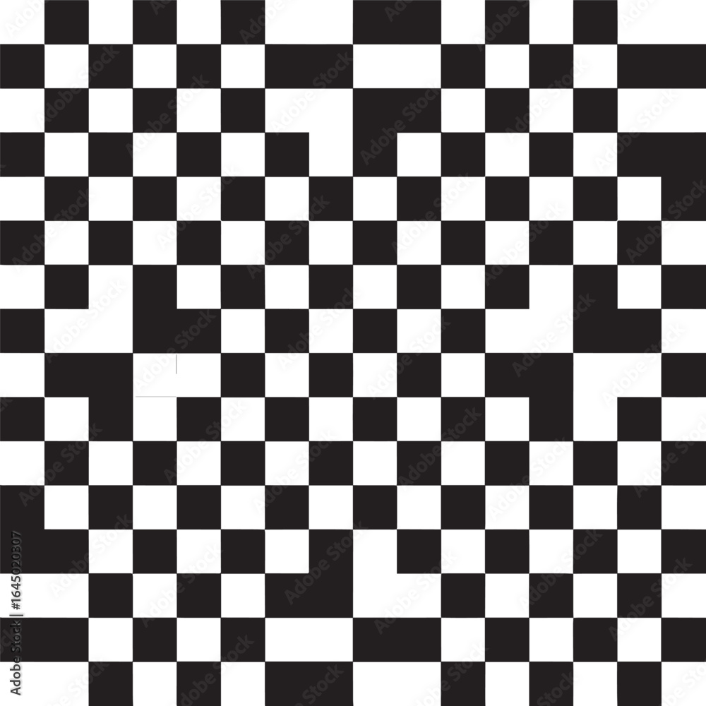 Fototapeta premium Seamless Checkered Design Silhouette | Black Vector Art