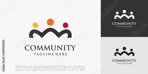 Human Community Logo design. Union symbol for teamwork, social group, community, vector illustration.