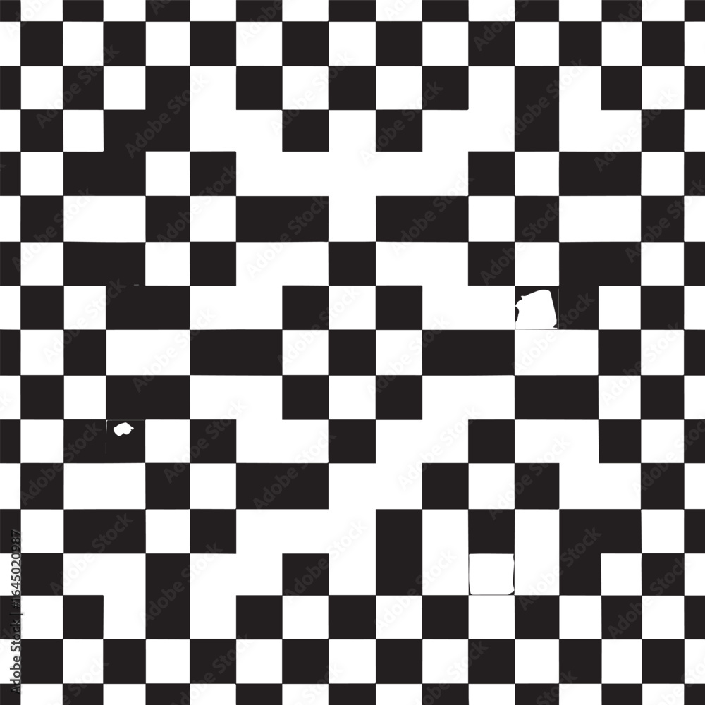 Fototapeta premium Seamless Checkered Design Silhouette | Black Vector Art