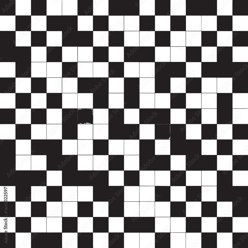 Fototapeta premium Seamless Checkered Design Silhouette | Black Vector Art