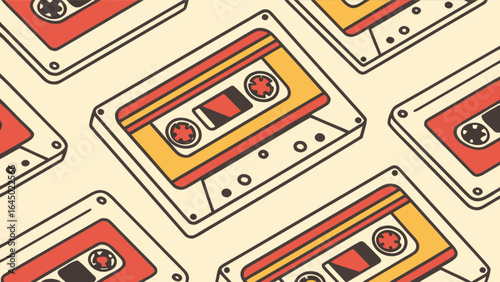 Wallpaper Mural Retro cassette tapes vector seamless pattern background for music lovers and vintage technology enthusiasts design Torontodigital.ca