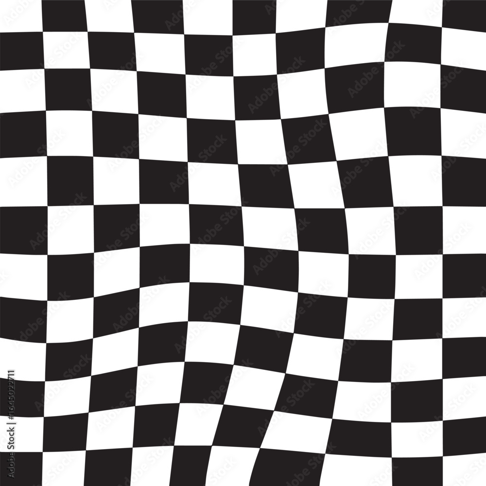 Fototapeta premium Seamless Checkered Design Silhouette | Black Vector Art