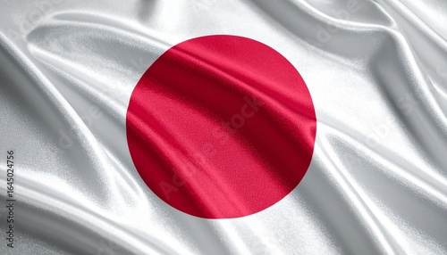 Free Download A closeup of the Japanese flag showing crisp details of the red circle on white fabric
 - GFXLoad