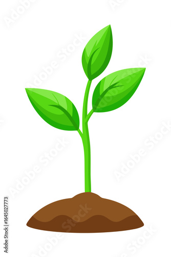 Vibrant green seedling emerges from rich soil, symbolizing growth, new beginnings, and nature's powerful potential for healthy development and fresh starts.