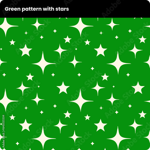 Green pattern with stars