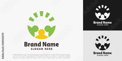 Human Community Logo design. Union symbol for teamwork, social group, community, vector illustration.