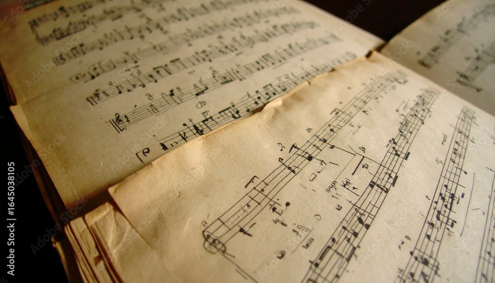 Naklejka premium Old musical scores