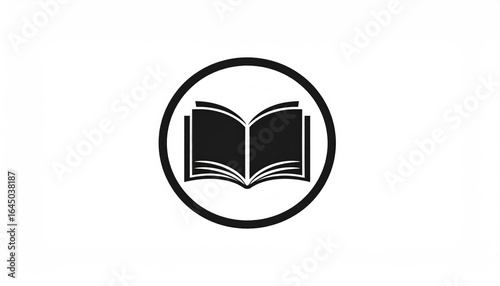 Open book icon in circle