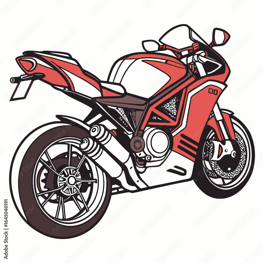 Obraz premium red motorcycle isolated on white background