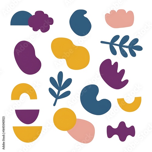 Colorful Abstract Organic and Geometric Shapes Collection