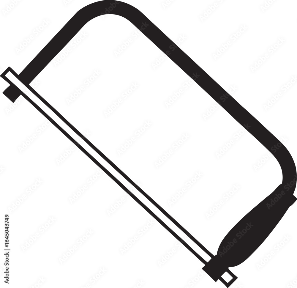 Obraz premium Simple Black and White Hacksaw Illustration