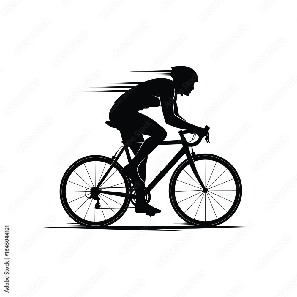 Fototapeta premium cyclist silhouette for green transportation concept