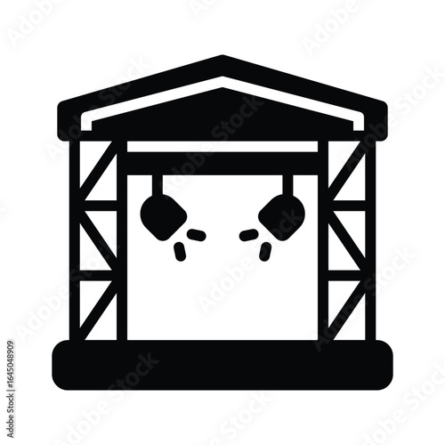 A solid style icon representing decorated performance stage