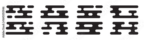 Set of traditional Asian-style clouds