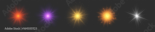 Set of light effects of lens flares
