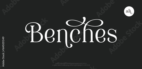 Classy elegant font, vintage type or luxury premium typeface, vector English royal alphabet. Classic typography in modern or old art deco style, serif letters for modern or retro poster font