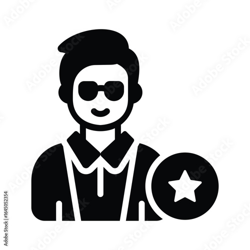 A glyph icon showing famous celebrity at event
