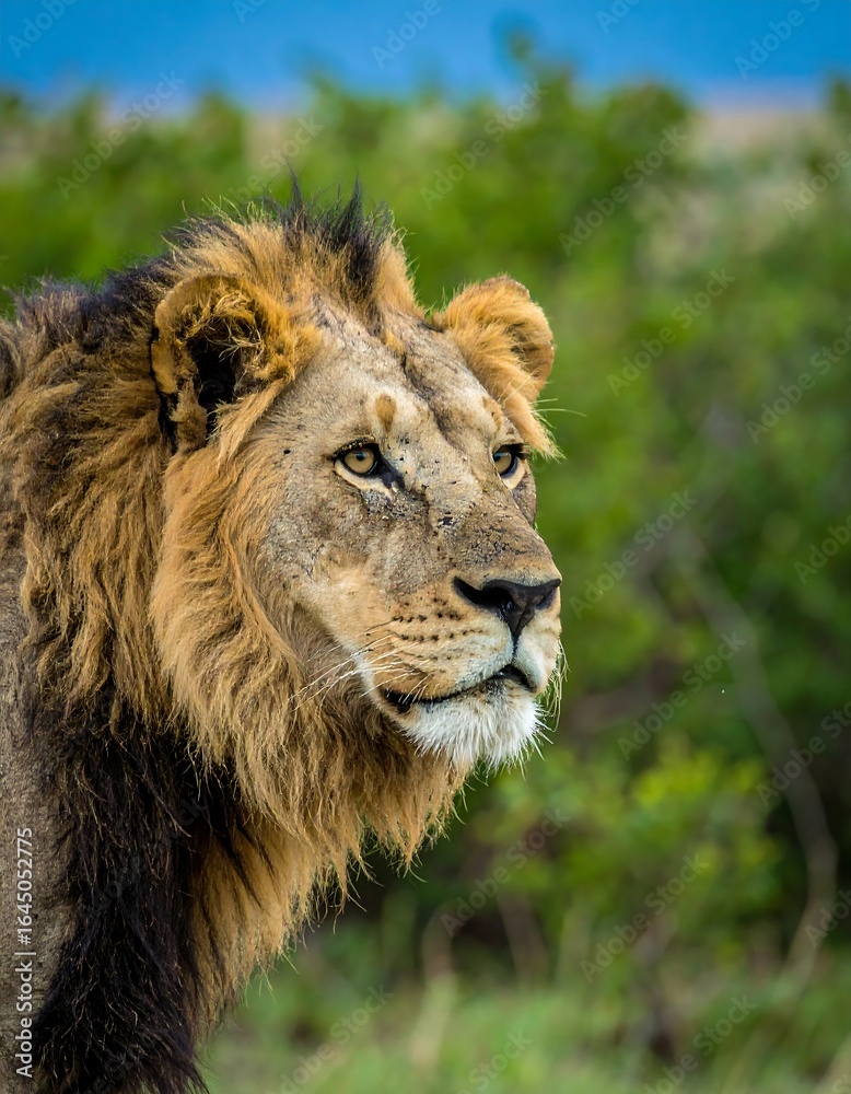 Fototapeta premium Lion portrait in profile