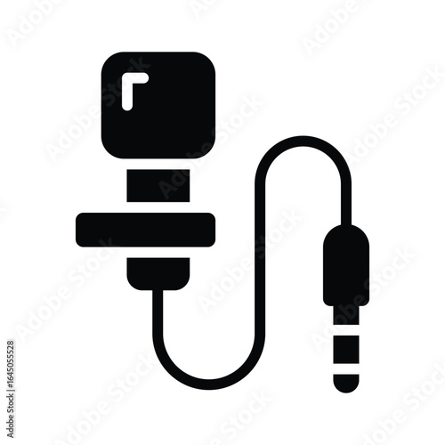A filled icon showing traditional wired mic
