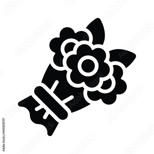 Well crafted glyph icon of floral bouquet