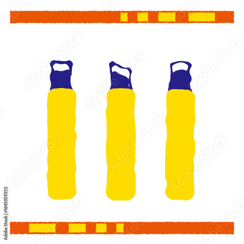 Three Yellow Handled Wood Carving Tools Illustration