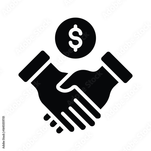 A solid icon showing event-related business deal