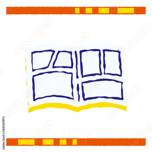 Open Book with Manga Panels